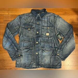 Polo Ralph Lauren Country Distressed Denim Jeans Chore Workwear Jacket NEW